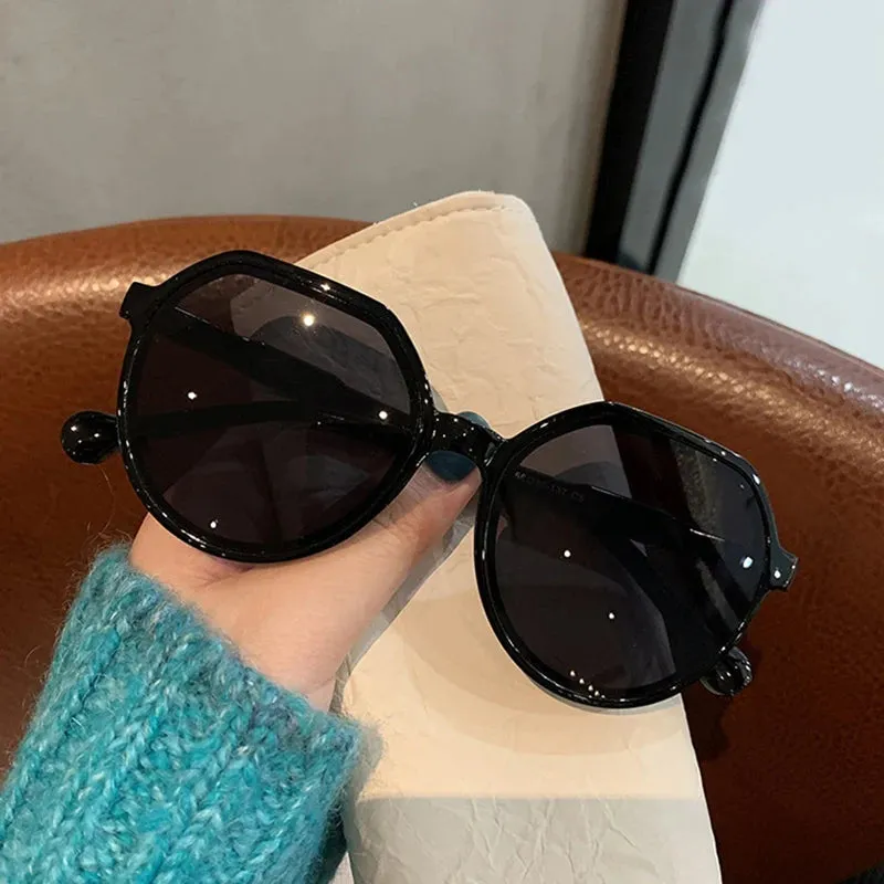 2023 New Style All-match Trend Sunglasses Personalized Round Frame Sunglasses Ins Trend Candy Color Big Frame Sunglasses