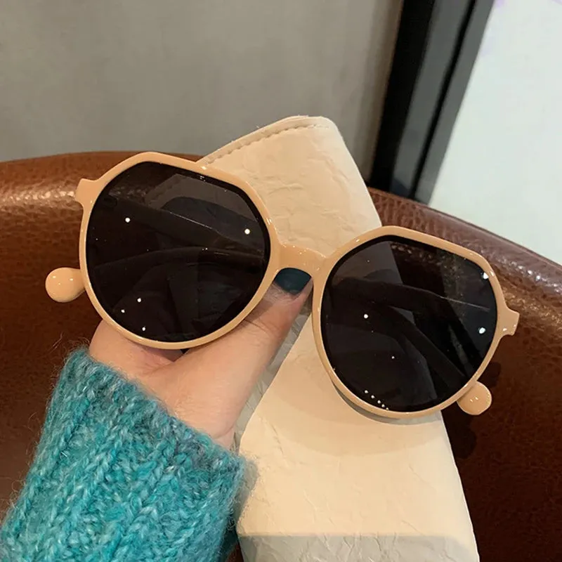2023 New Style All-match Trend Sunglasses Personalized Round Frame Sunglasses Ins Trend Candy Color Big Frame Sunglasses