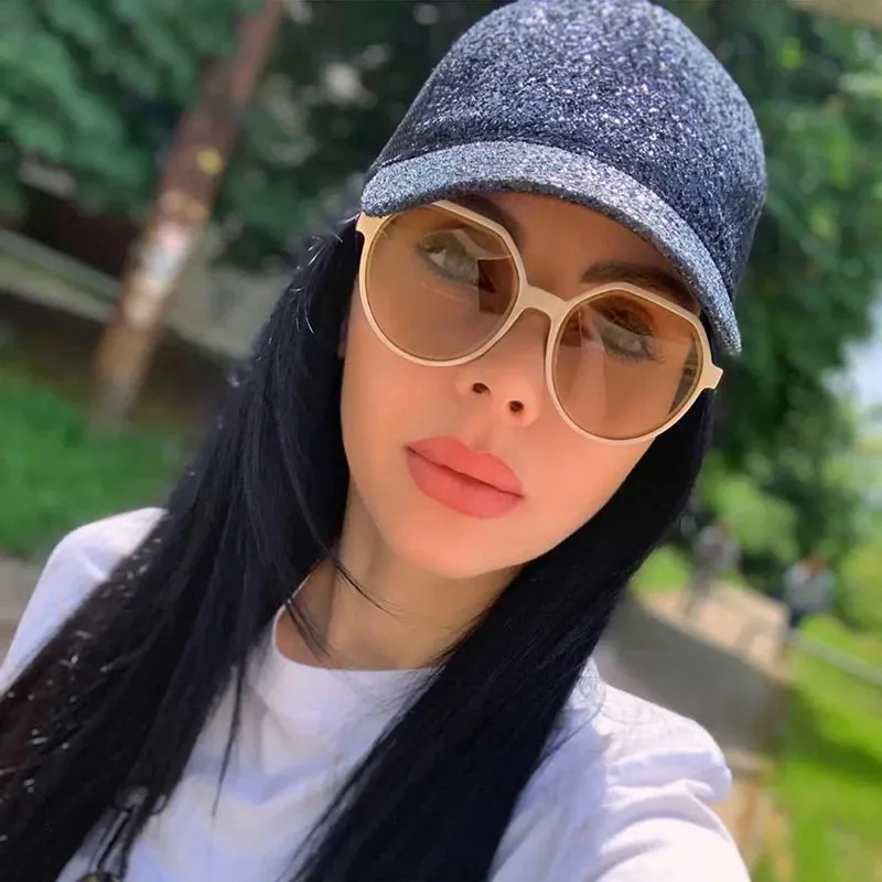 2023 New Style All-match Trend Sunglasses Personalized Round Frame Sunglasses Ins Trend Candy Color Big Frame Sunglasses
