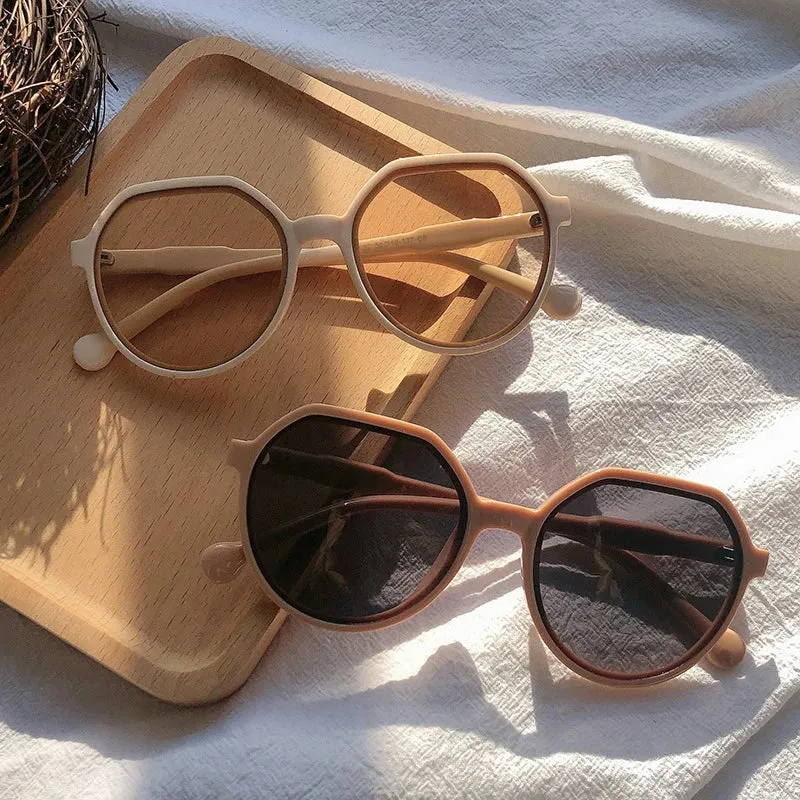 2023 New Style All-match Trend Sunglasses Personalized Round Frame Sunglasses Ins Trend Candy Color Big Frame Sunglasses