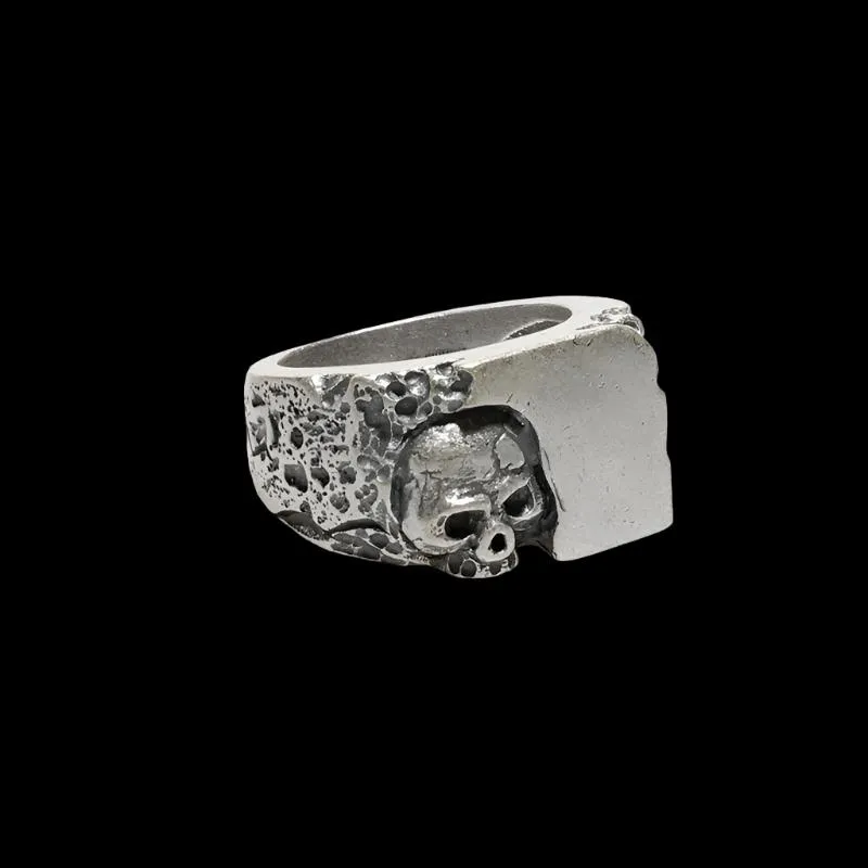 925 Sterling Silver Ring Men's Plus Size Skull