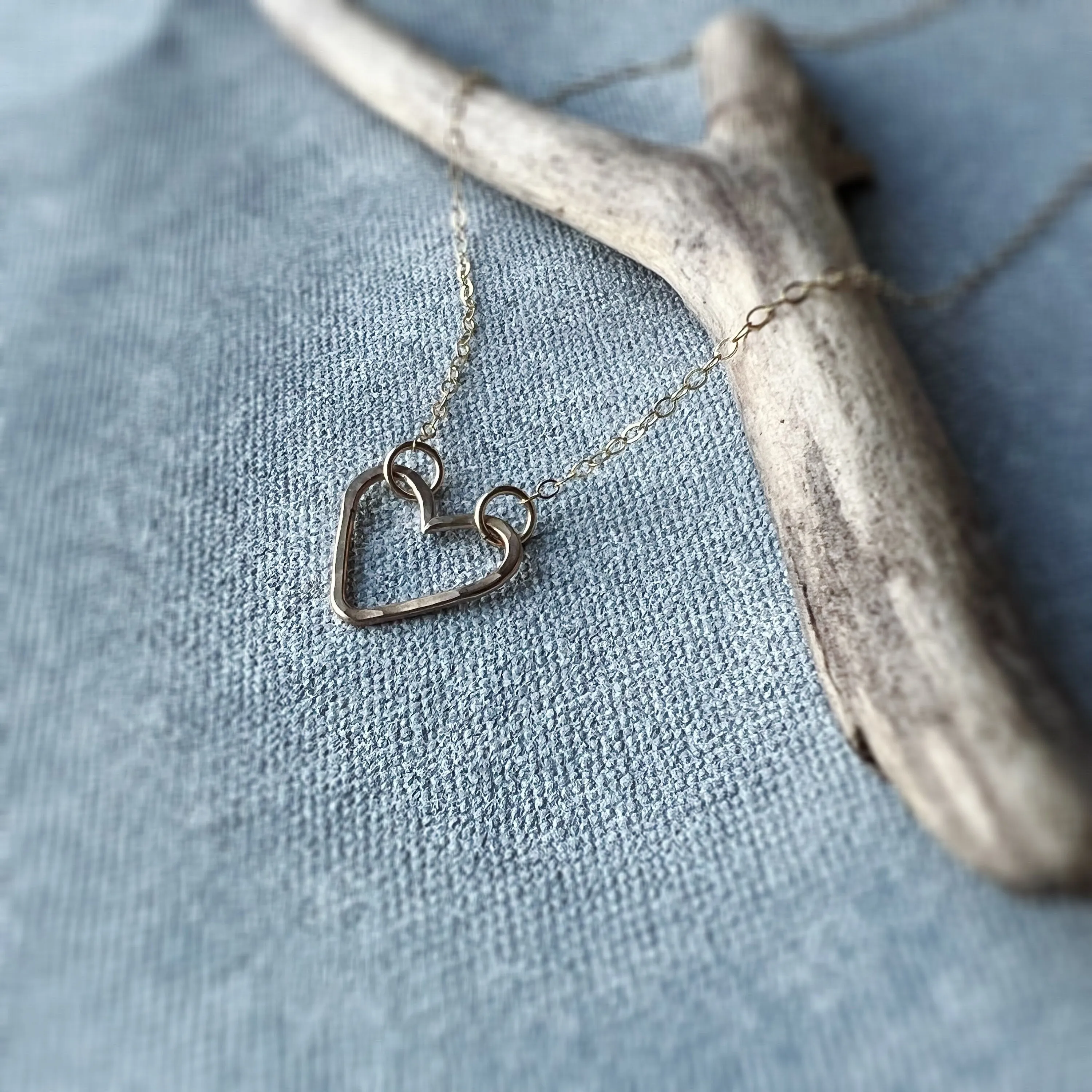 Amor Everyday Heart Necklace, Layering Gold Choker, Valentines Necklace, Gift for Her