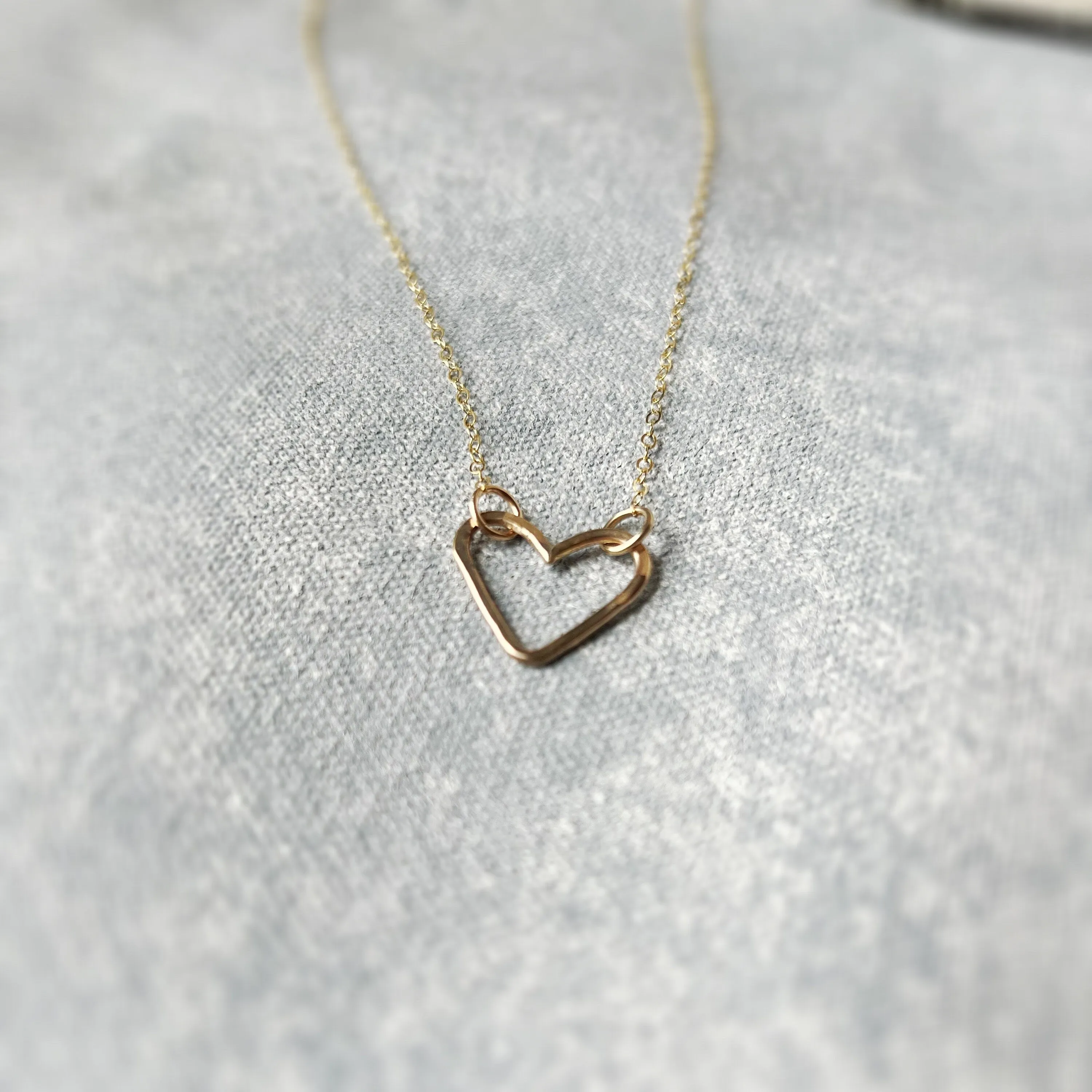 Amor Everyday Heart Necklace, Layering Gold Choker, Valentines Necklace, Gift for Her