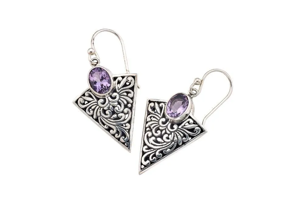 Arrowhead Earrings- Amethyst