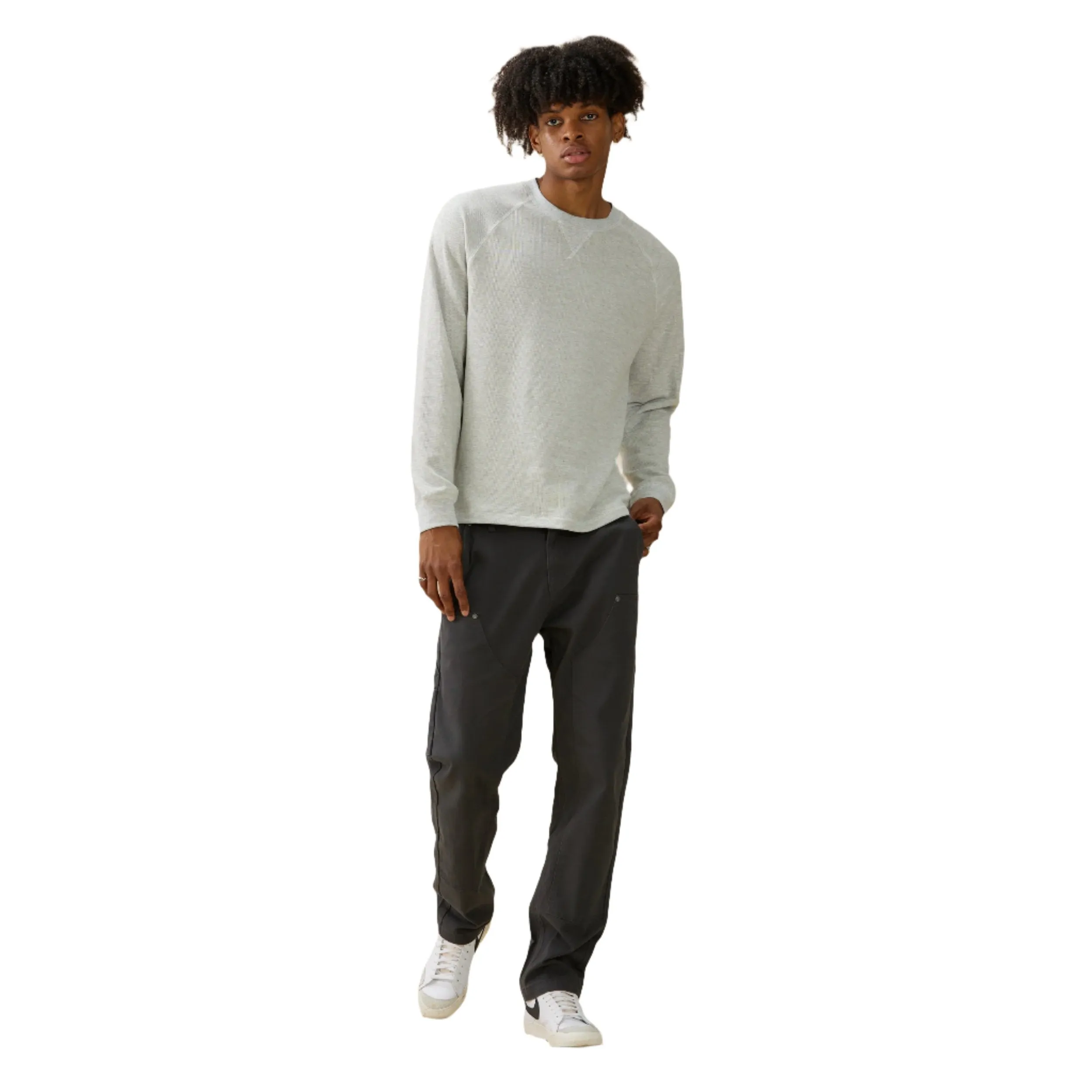 Athletic Grey Washed Waffle Crewneck
