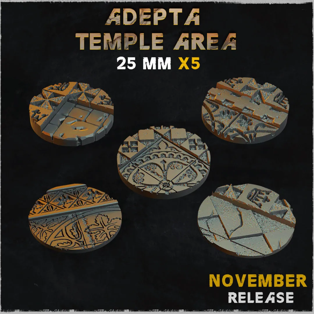 BASES - Adepta Temple Area - cathedral themed bases for wargames and tabletop eleven sizes available by zabavka workshop