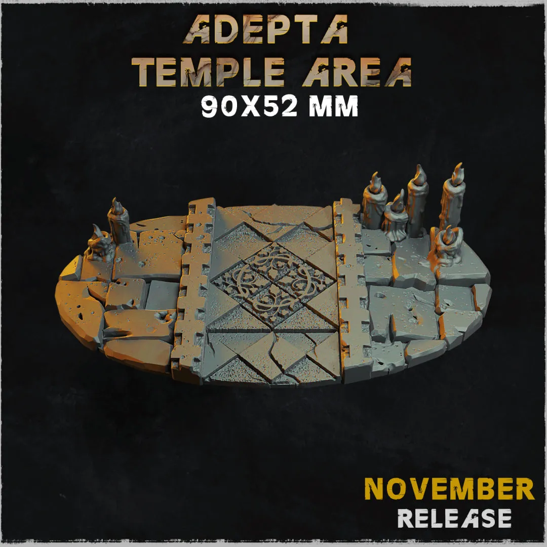 BASES - Adepta Temple Area - cathedral themed bases for wargames and tabletop eleven sizes available by zabavka workshop