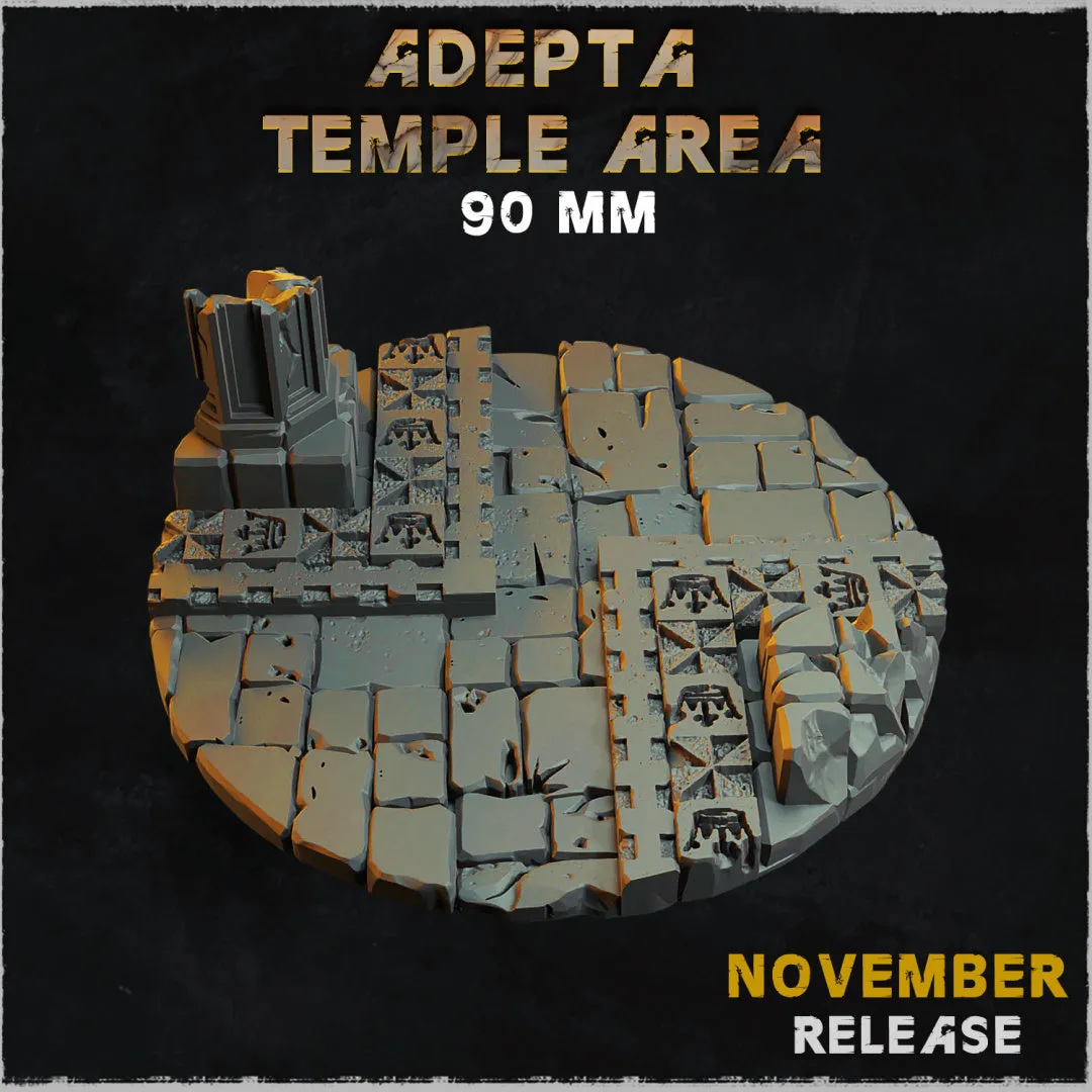 BASES - Adepta Temple Area - cathedral themed bases for wargames and tabletop eleven sizes available by zabavka workshop
