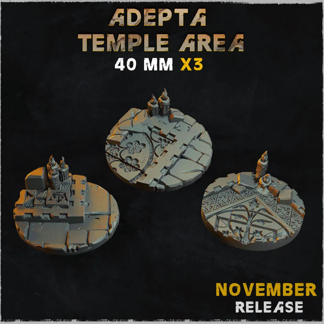 BASES - Adepta Temple Area - cathedral themed bases for wargames and tabletop eleven sizes available by zabavka workshop