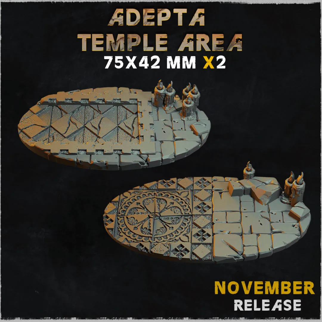 BASES - Adepta Temple Area - cathedral themed bases for wargames and tabletop eleven sizes available by zabavka workshop
