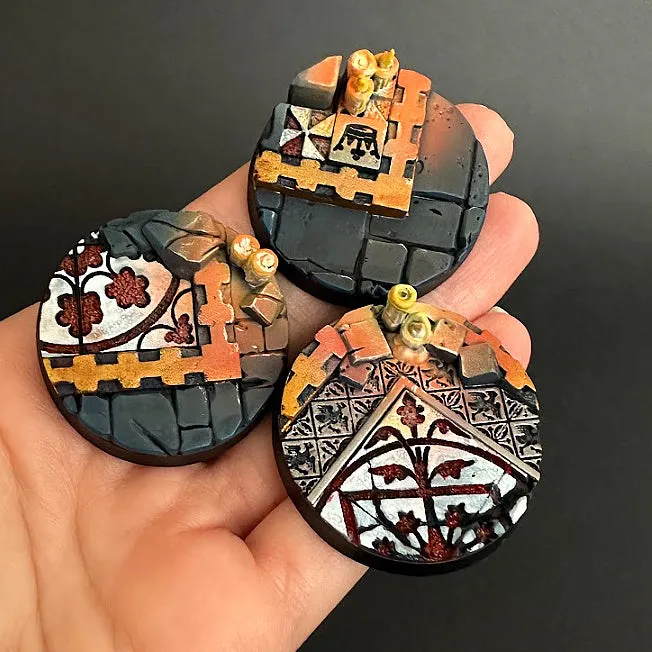 BASES - Adepta Temple Area - cathedral themed bases for wargames and tabletop eleven sizes available by zabavka workshop