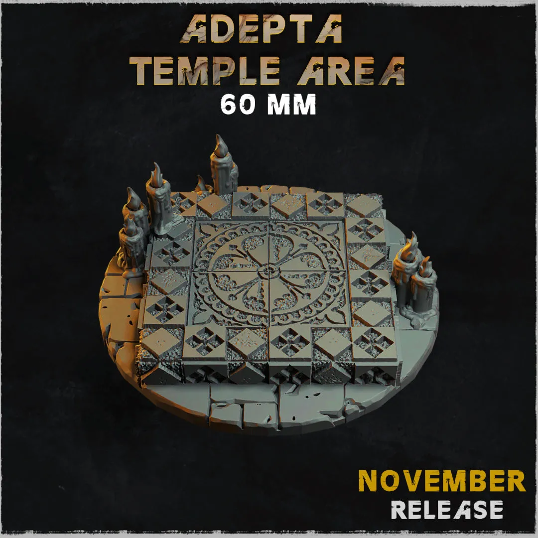 BASES - Adepta Temple Area - cathedral themed bases for wargames and tabletop eleven sizes available by zabavka workshop