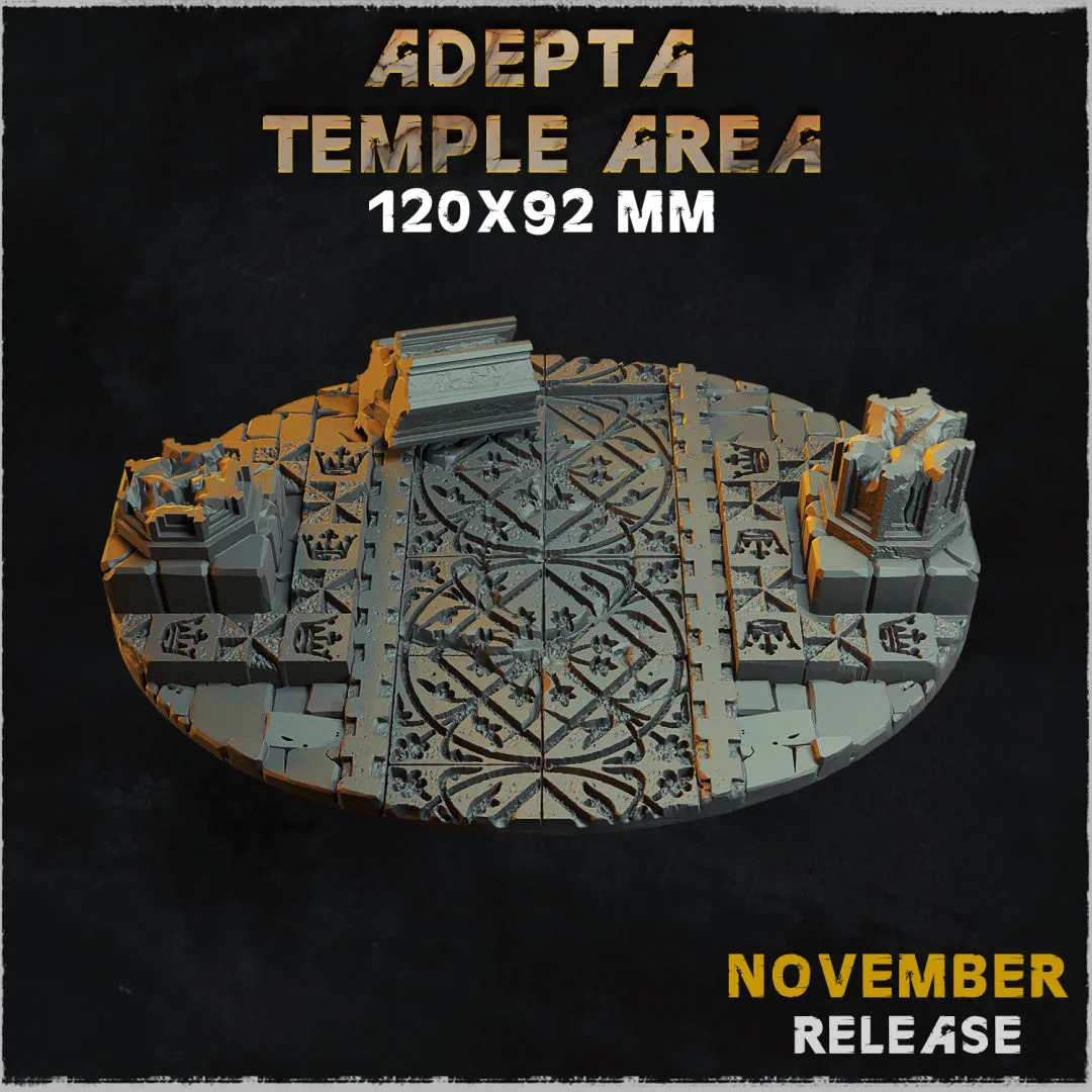BASES - Adepta Temple Area - cathedral themed bases for wargames and tabletop eleven sizes available by zabavka workshop