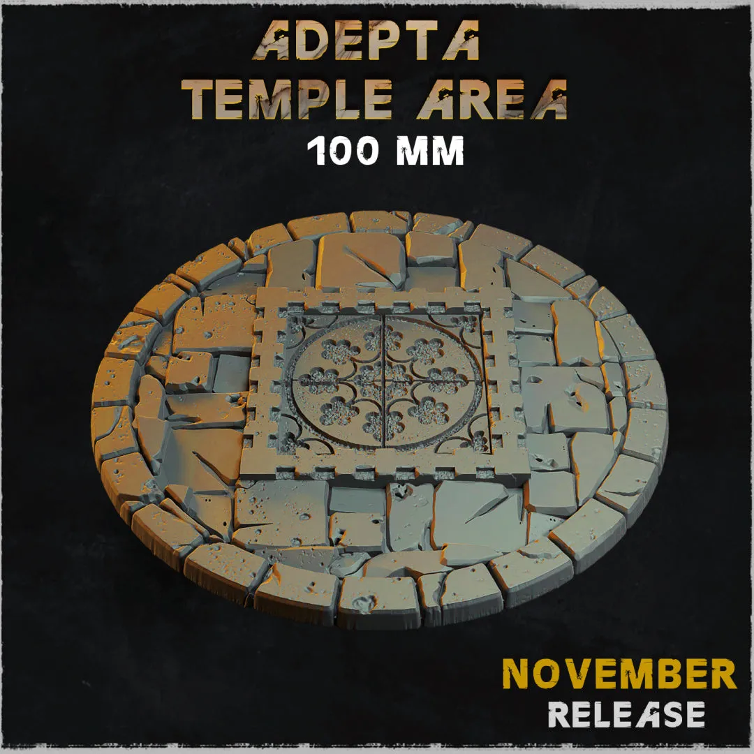 BASES - Adepta Temple Area - cathedral themed bases for wargames and tabletop eleven sizes available by zabavka workshop