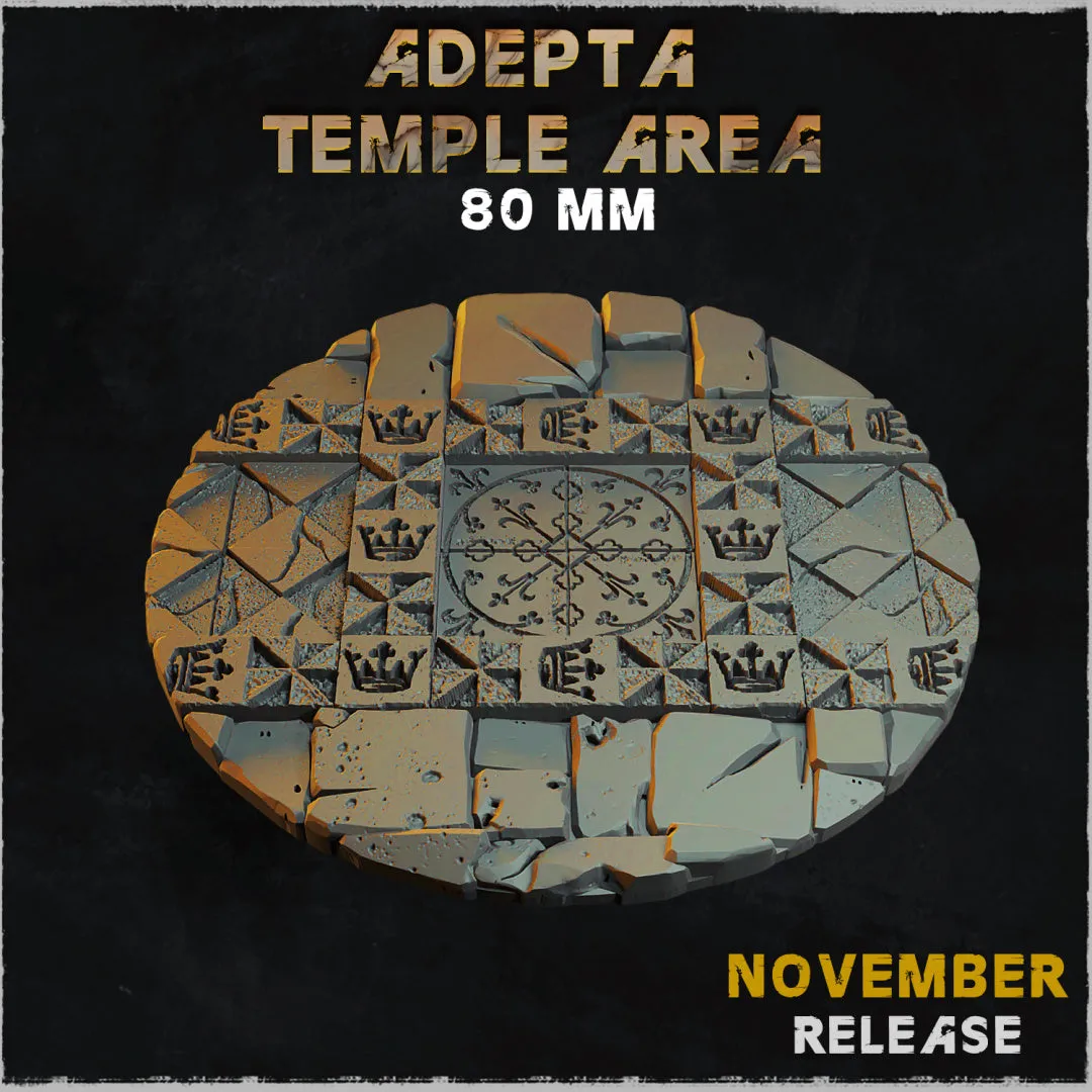 BASES - Adepta Temple Area - cathedral themed bases for wargames and tabletop eleven sizes available by zabavka workshop