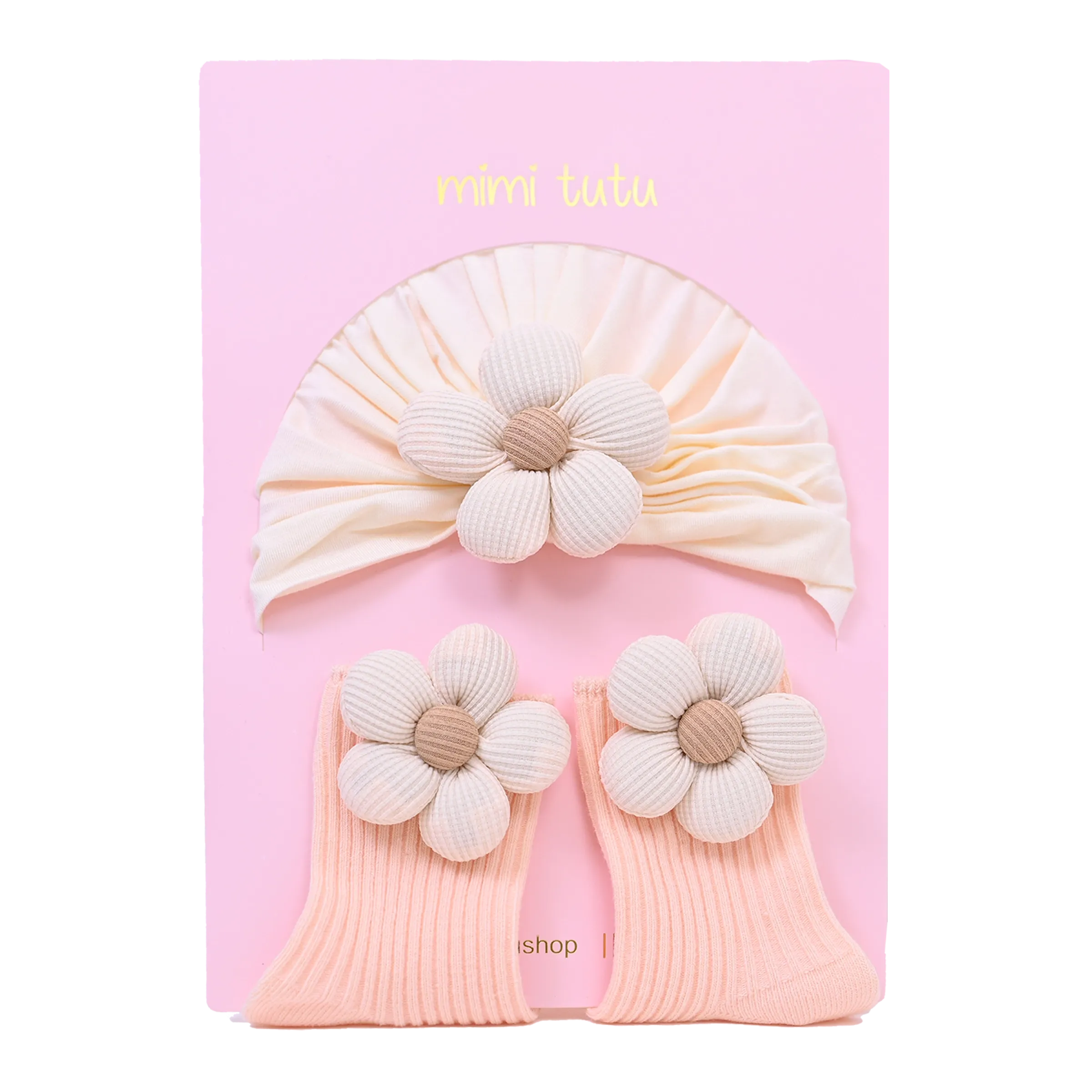 Beige Flower Pastel Accent Gift Set