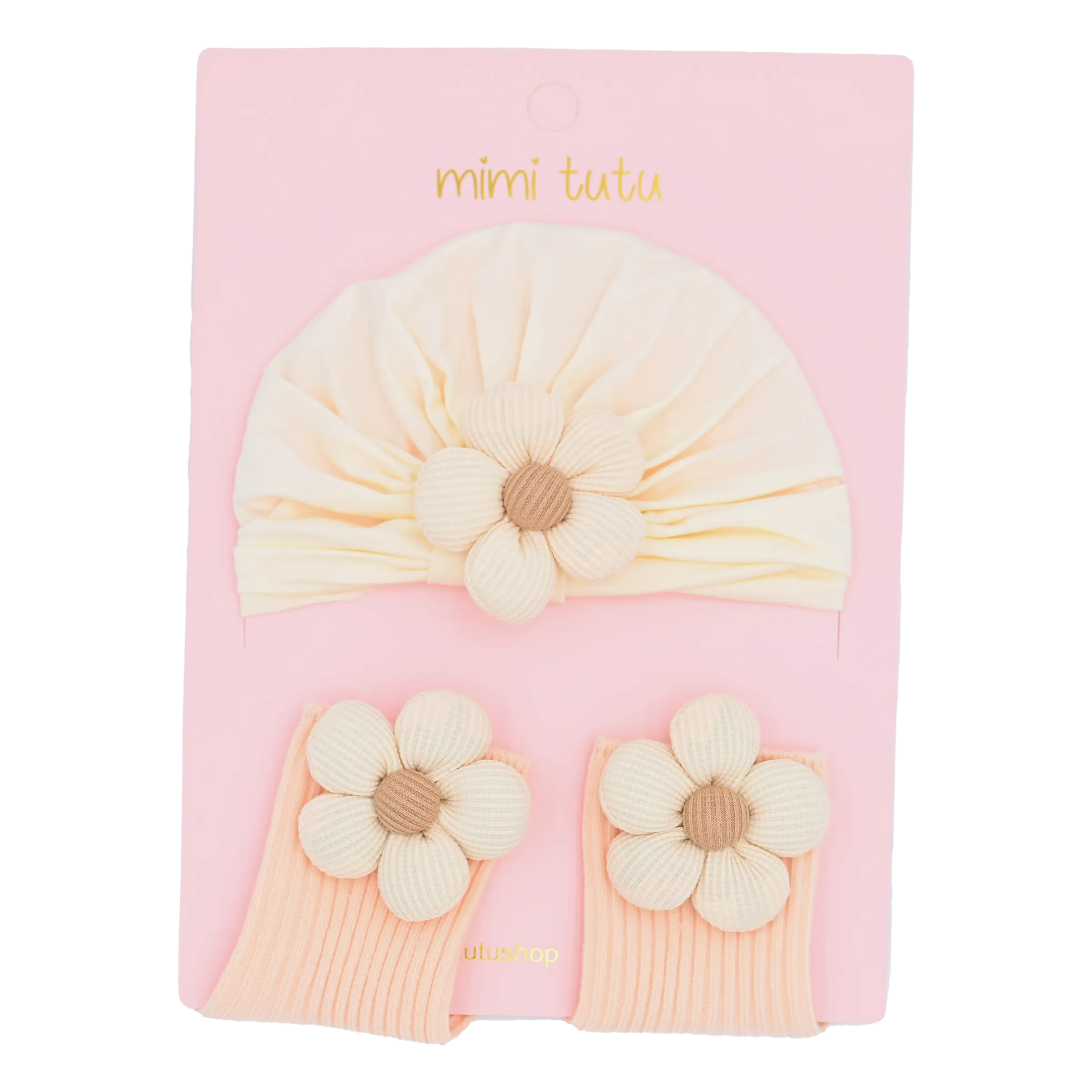 Beige Flower Pastel Accent Gift Set