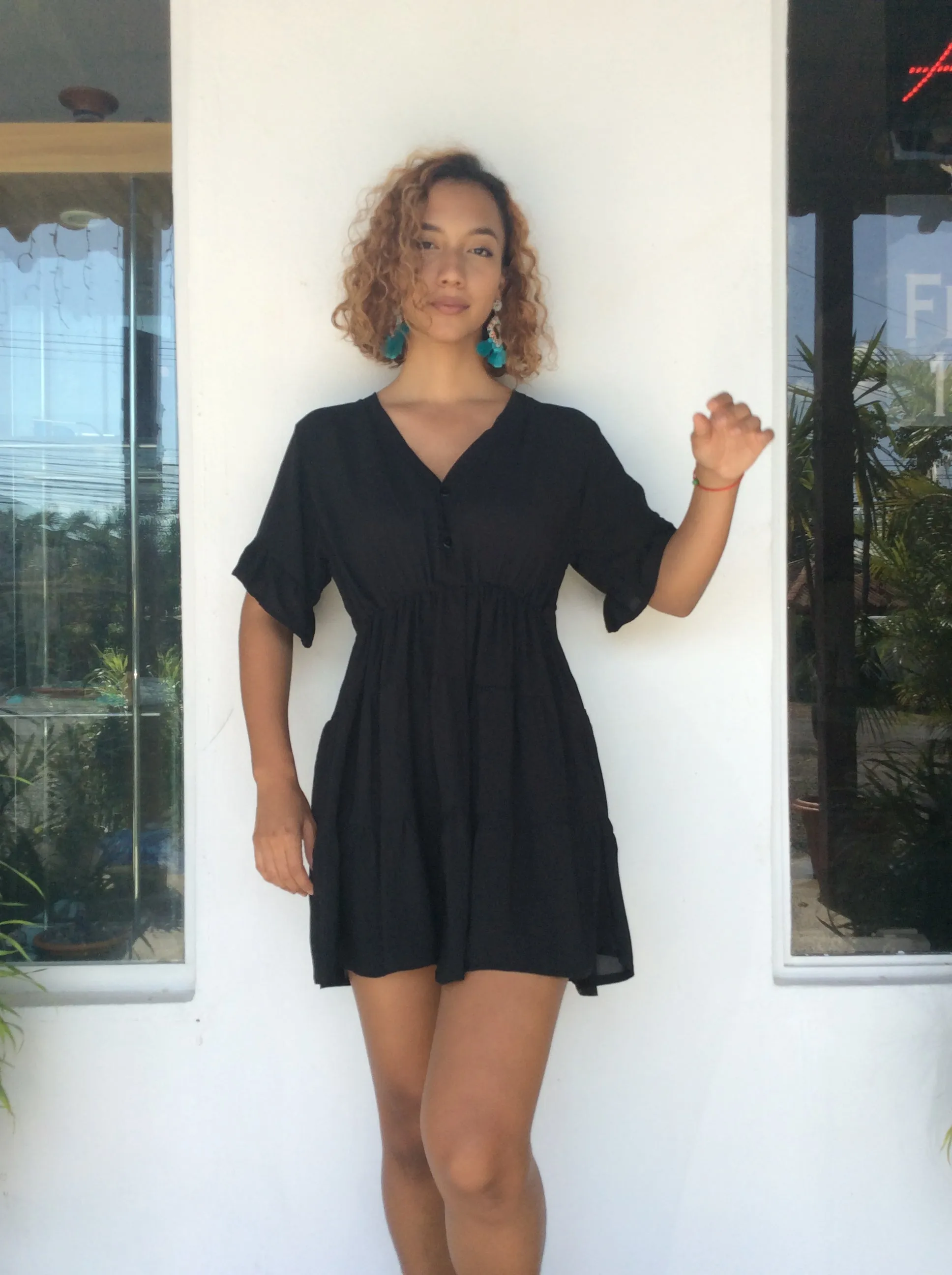 Black Pollera Dress | Handcrafted Elegance | Nido Shop
