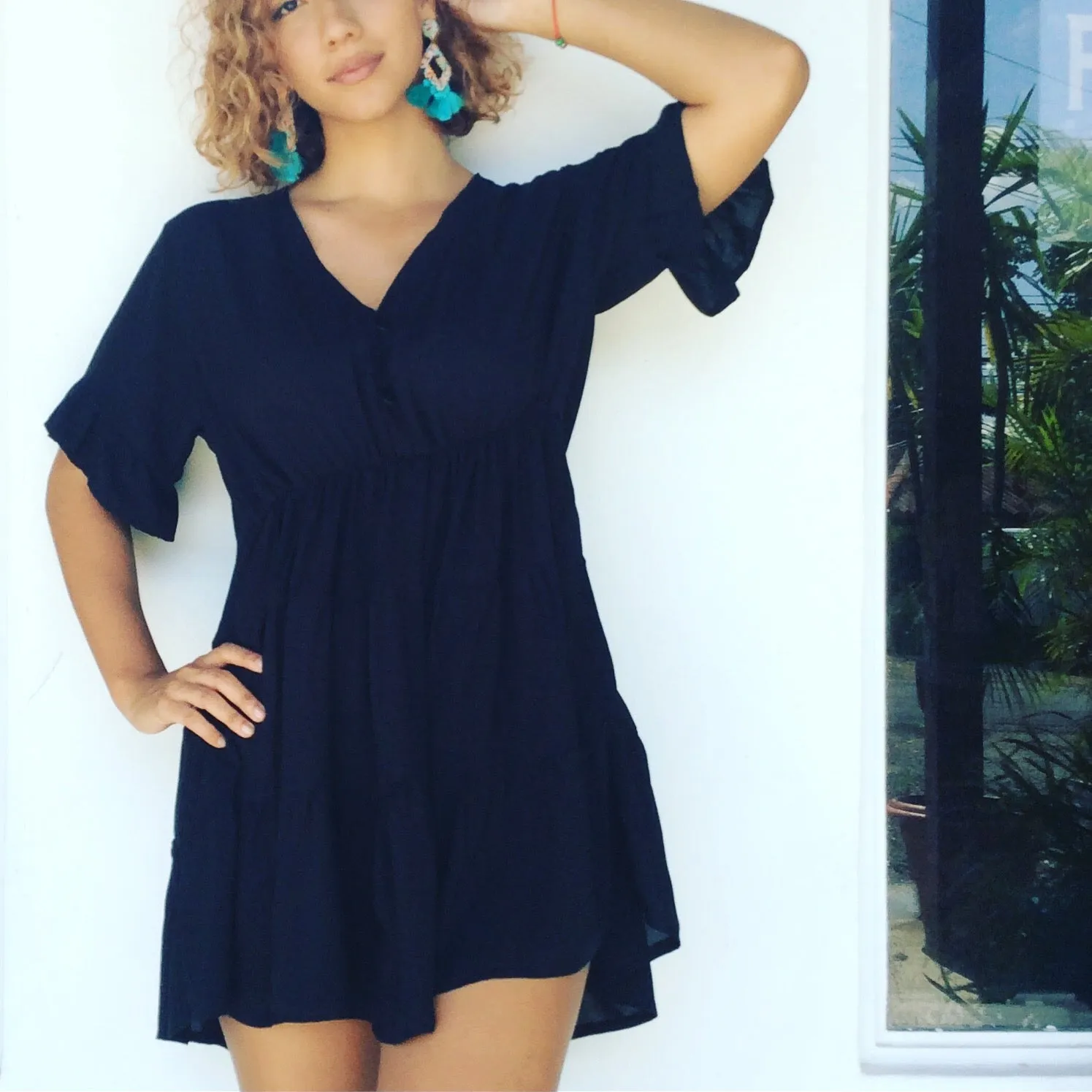 Black Pollera Dress | Handcrafted Elegance | Nido Shop