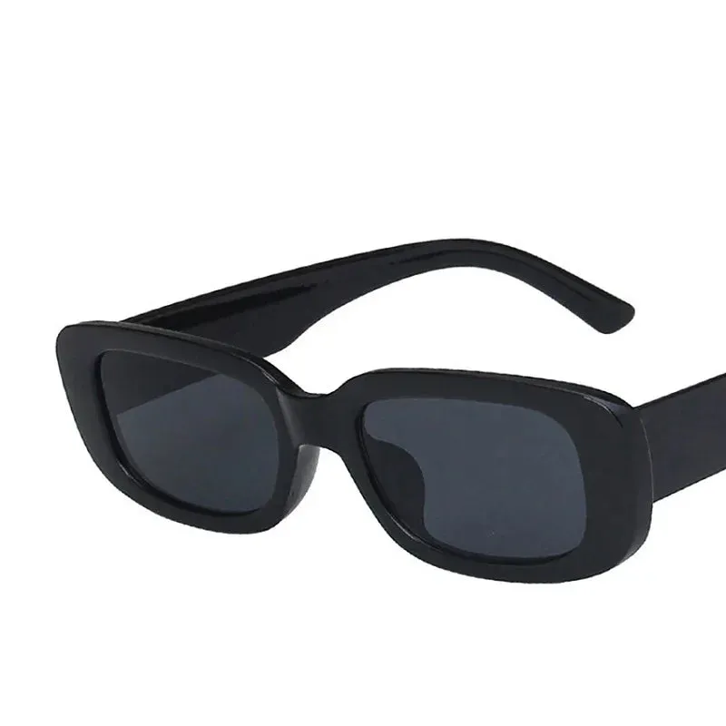 Black Square Sunglasses Woman Luxury Brand Small Rectangle Sun Glasses Female Gradient Clear Mirror Oculos De Sol