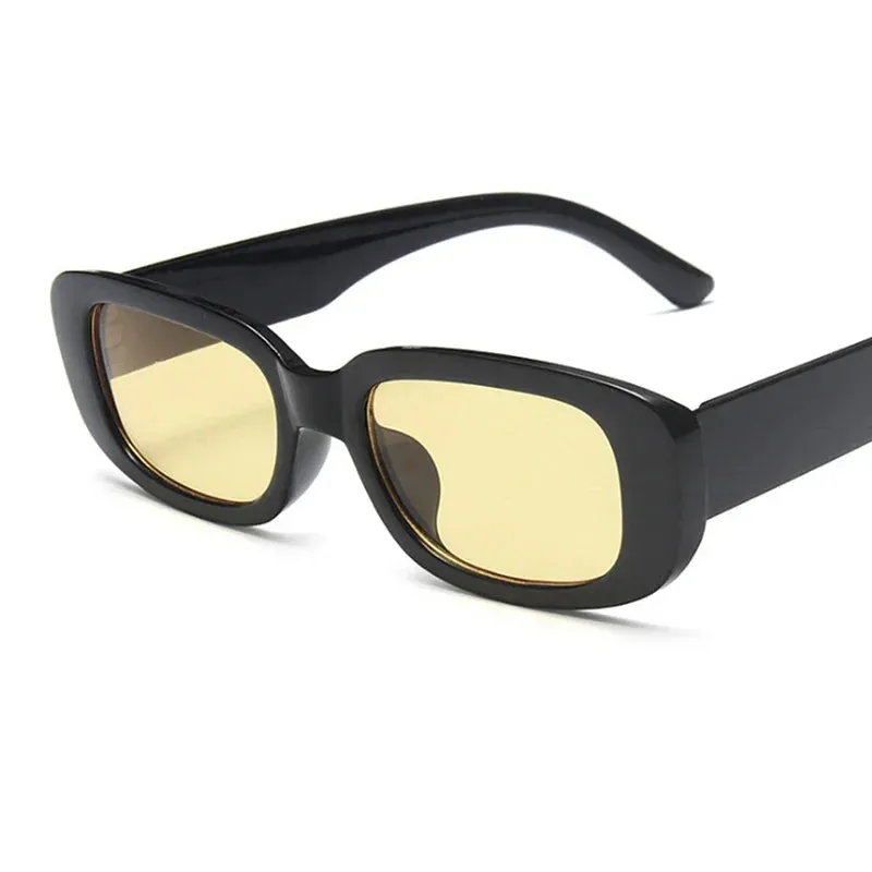 Black Square Sunglasses Woman Luxury Brand Small Rectangle Sun Glasses Female Gradient Clear Mirror Oculos De Sol