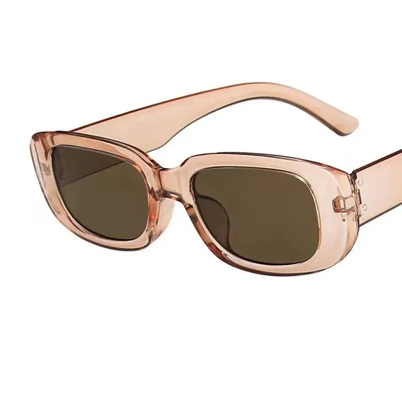 Black Square Sunglasses Woman Luxury Brand Small Rectangle Sun Glasses Female Gradient Clear Mirror Oculos De Sol