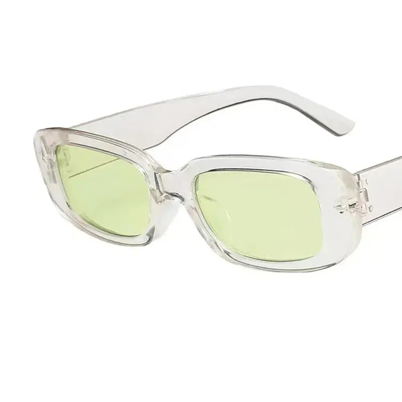 Black Square Sunglasses Woman Luxury Brand Small Rectangle Sun Glasses Female Gradient Clear Mirror Oculos De Sol