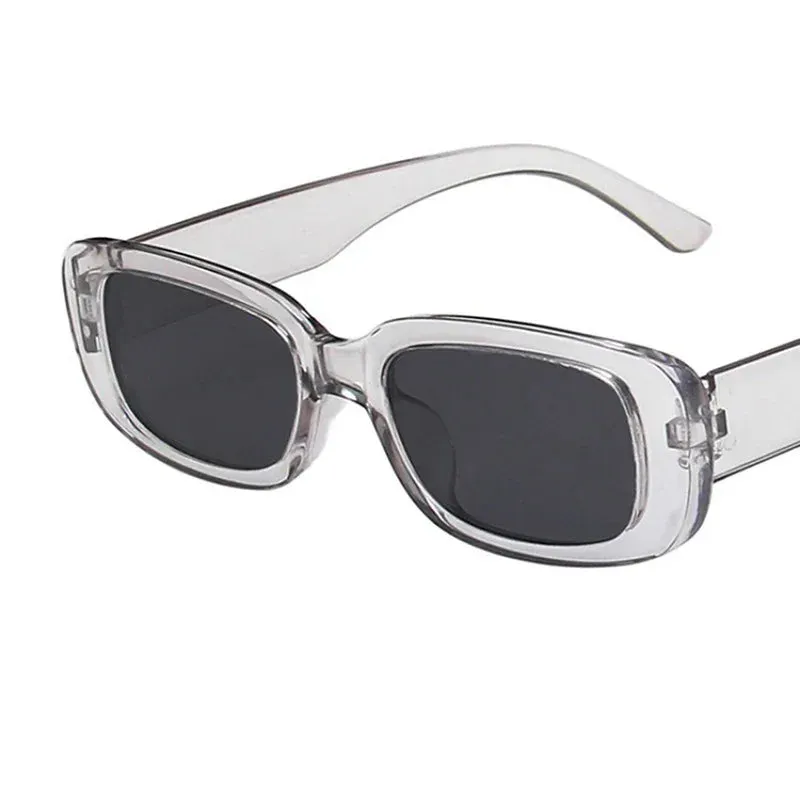 Black Square Sunglasses Woman Luxury Brand Small Rectangle Sun Glasses Female Gradient Clear Mirror Oculos De Sol