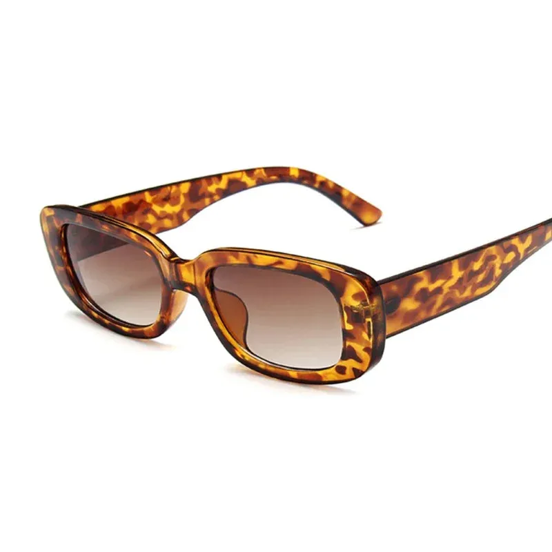 Black Square Sunglasses Woman Luxury Brand Small Rectangle Sun Glasses Female Gradient Clear Mirror Oculos De Sol