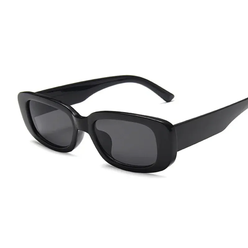 Black Square Sunglasses Woman Luxury Brand Small Rectangle Sun Glasses Female Gradient Clear Mirror Oculos De Sol