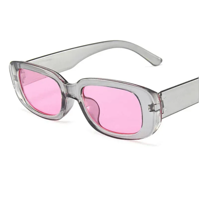 Black Square Sunglasses Woman Luxury Brand Small Rectangle Sun Glasses Female Gradient Clear Mirror Oculos De Sol