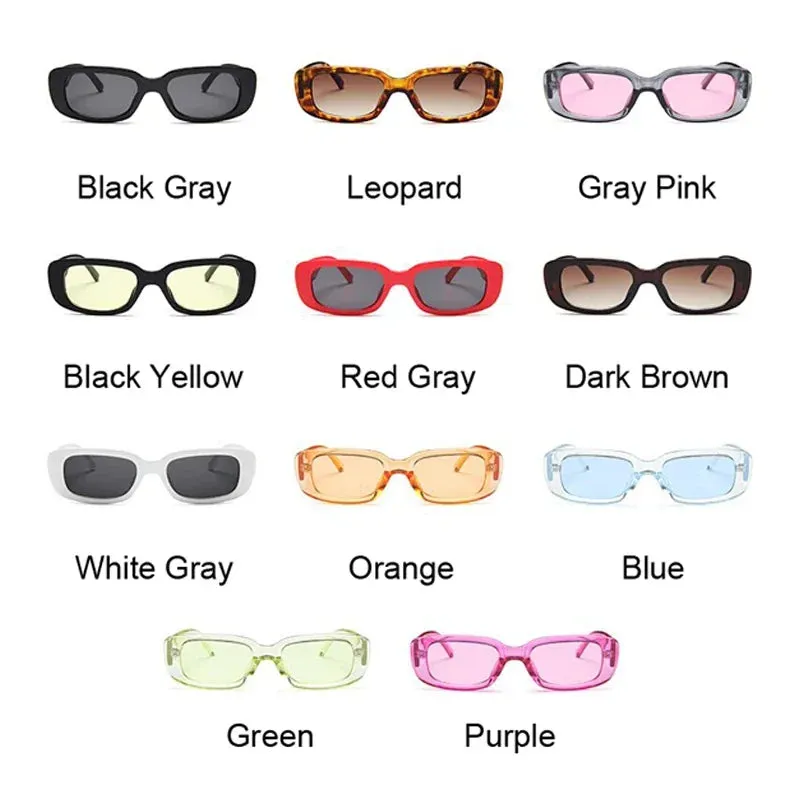 Black Square Sunglasses Woman Luxury Brand Small Rectangle Sun Glasses Female Gradient Clear Mirror Oculos De Sol