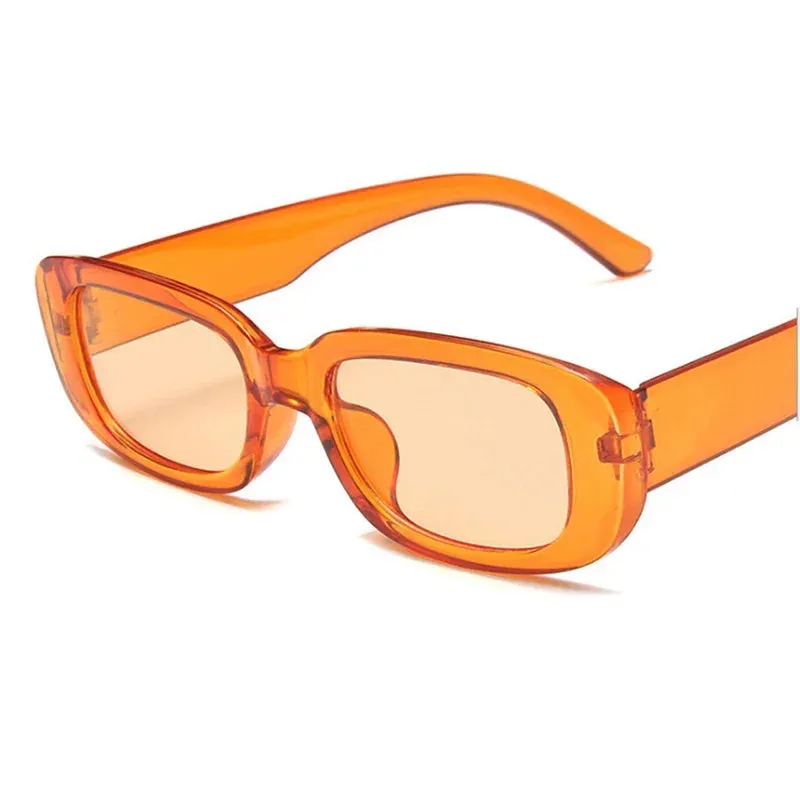 Black Square Sunglasses Woman Luxury Brand Small Rectangle Sun Glasses Female Gradient Clear Mirror Oculos De Sol