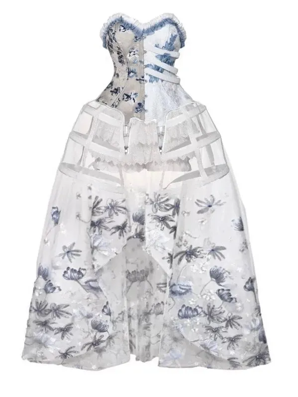 [Blood Supply] Corpse Bride 2024 Halloween Costume Gothic Corset Top with petticoats