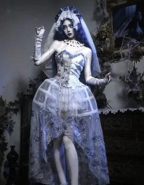 [Blood Supply] Corpse Bride 2024 Halloween Costume Gothic Corset Top with petticoats