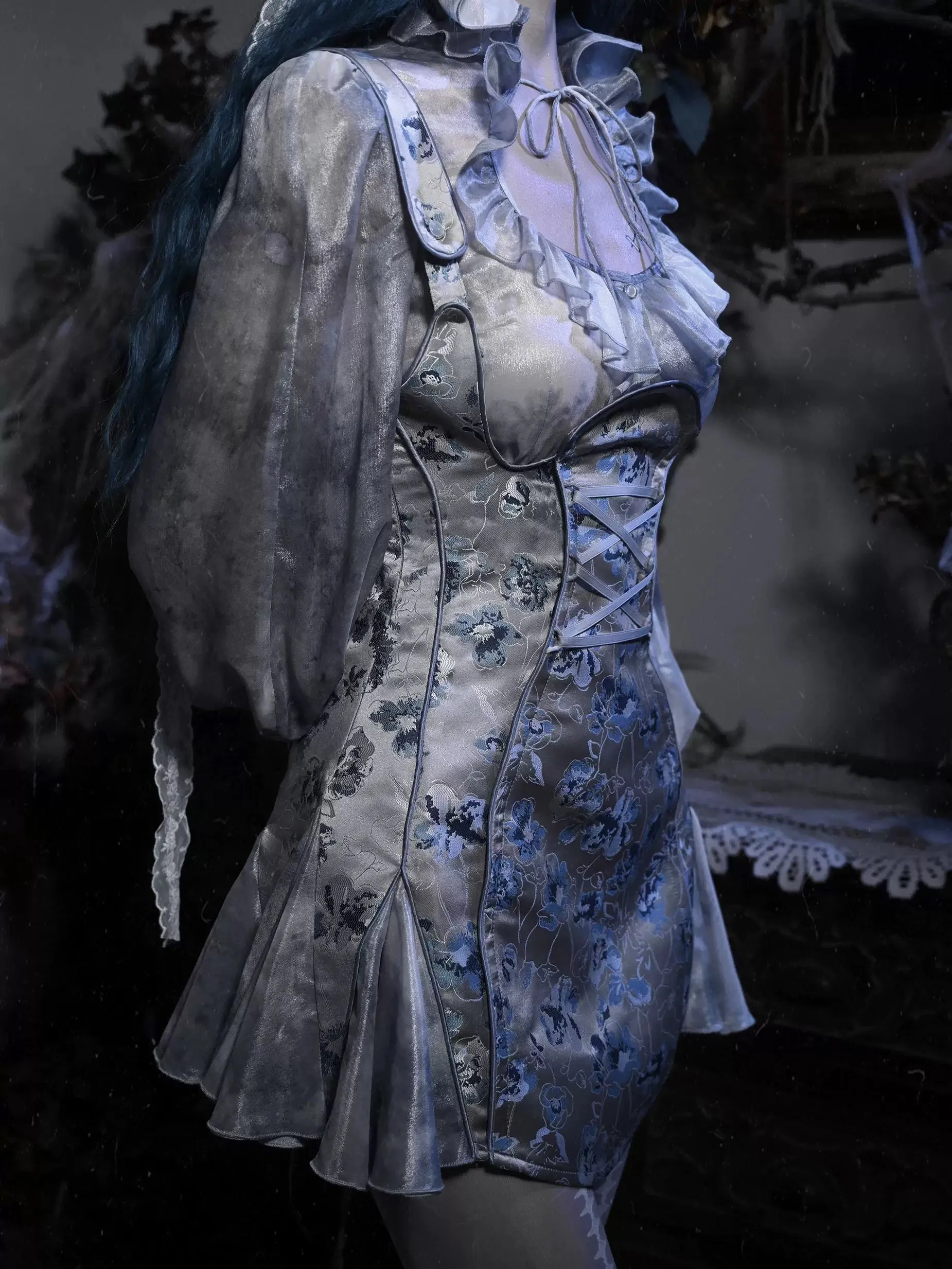 [Blood Supply] Corpse Bride Gothic Mini Dress