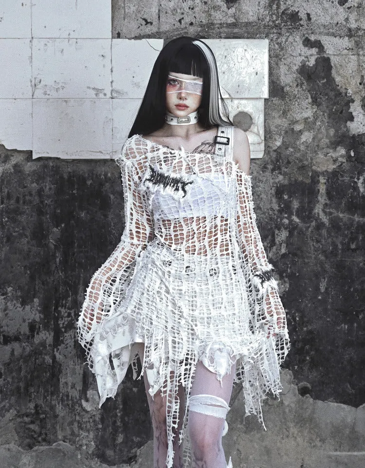 [Blood Supply] Madhouse Distressed Knit Fishnet Top