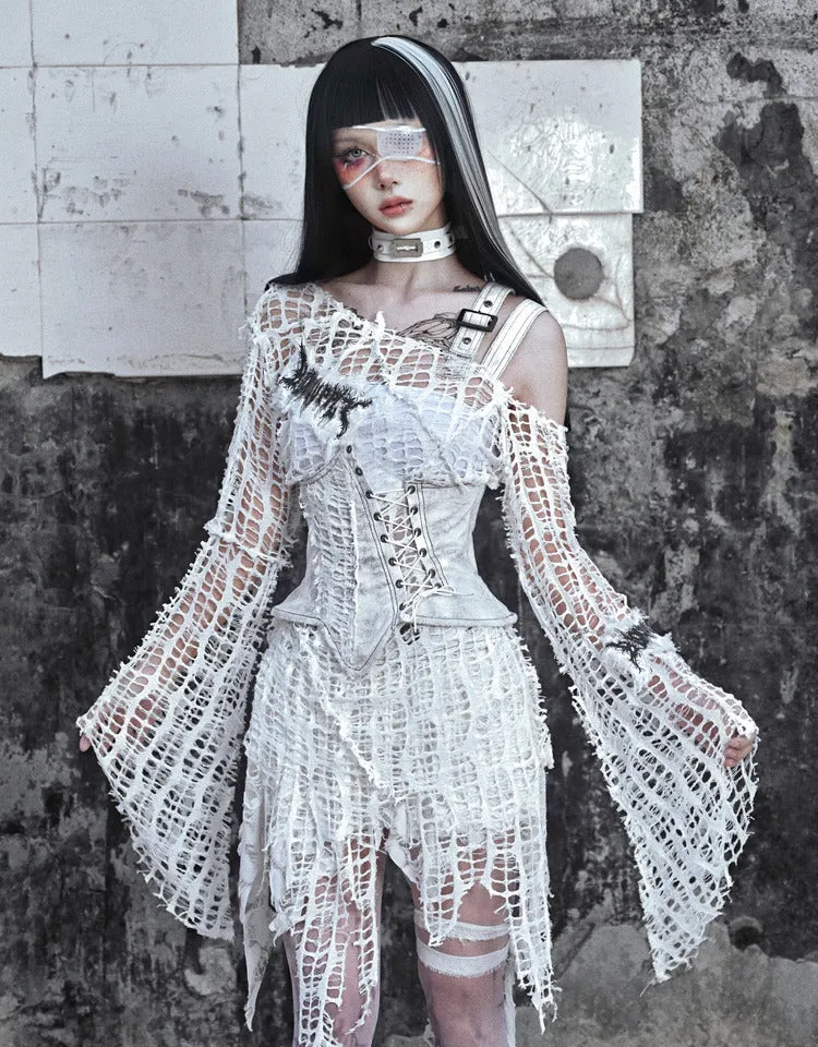 [Blood Supply] Madhouse Distressed Knit Fishnet Top