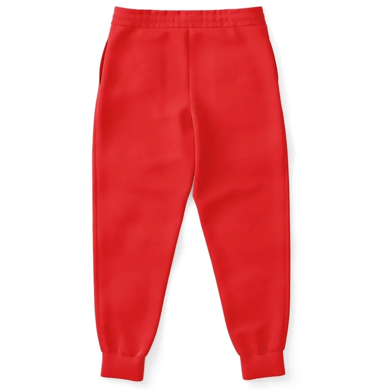 Bright Red Joggers | Unisex | with PLUS sizes | Bright Pure Red | C0M100Y100K0