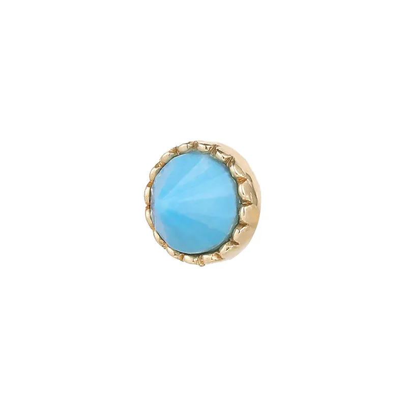 BUDDHA JEWELRYROUND ACCENT BEZEL REVERSE SET - TURQUOISE - THREADLESS END