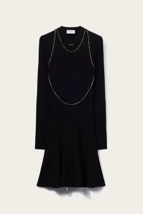 Chain-Embellished Mini Dress