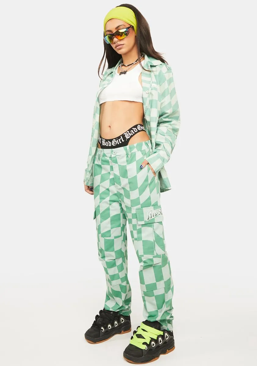 Checked Cargo Pants