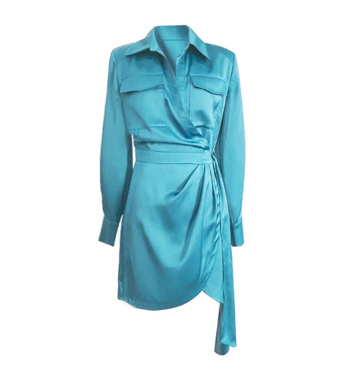 Cocktail Belt Shirt Mini Dress