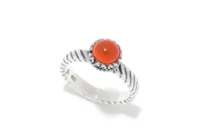 Comet Ring- Orange Chalcedony