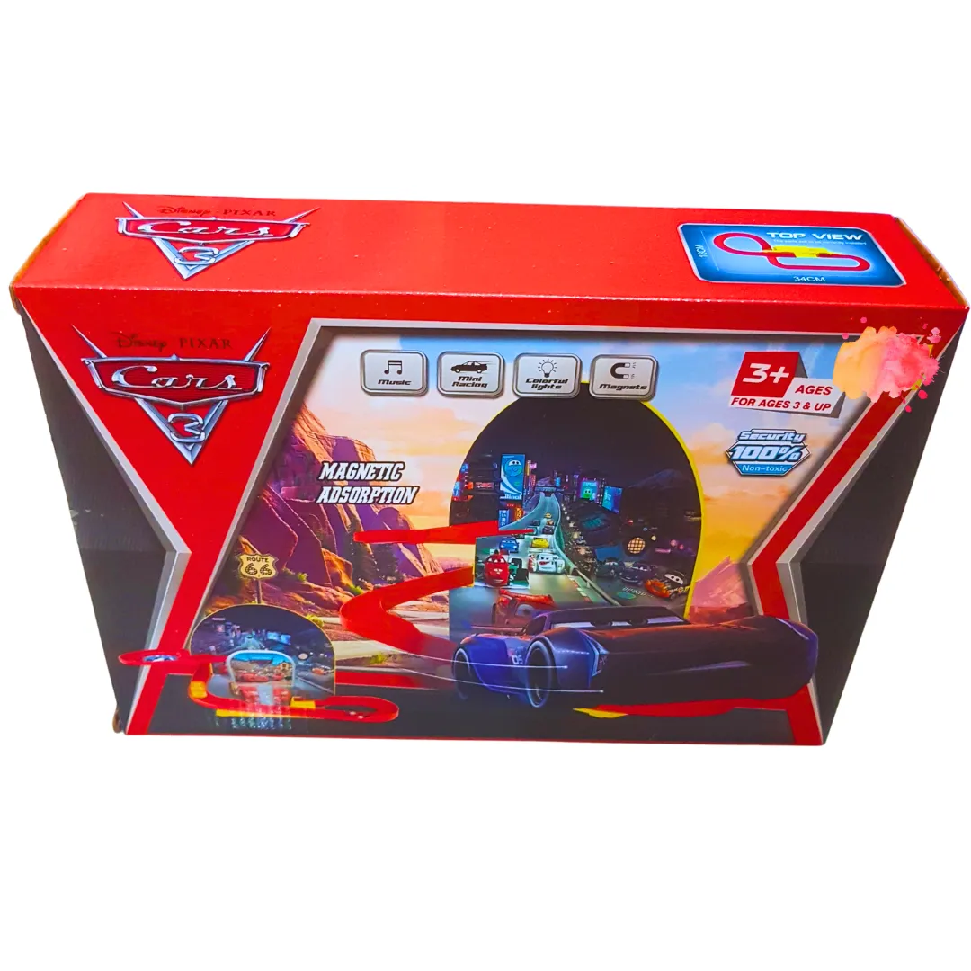 Disney Pixar Cars 3 Magnetic Track Set with Lights & Music | Racing Playset for Kids 3  | Magnetic Adsorption Technology