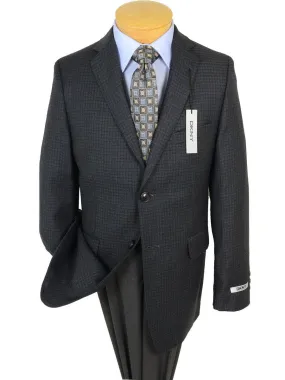 DKNY 17651 Charcoal / Blue Boy's Sports Coat - Check - 100% Tropical Worsted Wool