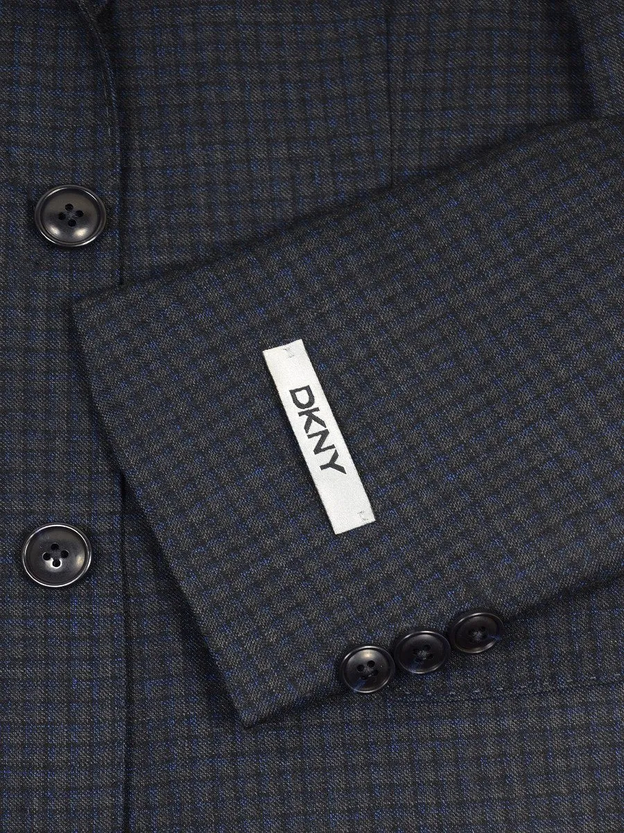 DKNY 17651 Charcoal / Blue Boy's Sports Coat - Check - 100% Tropical Worsted Wool