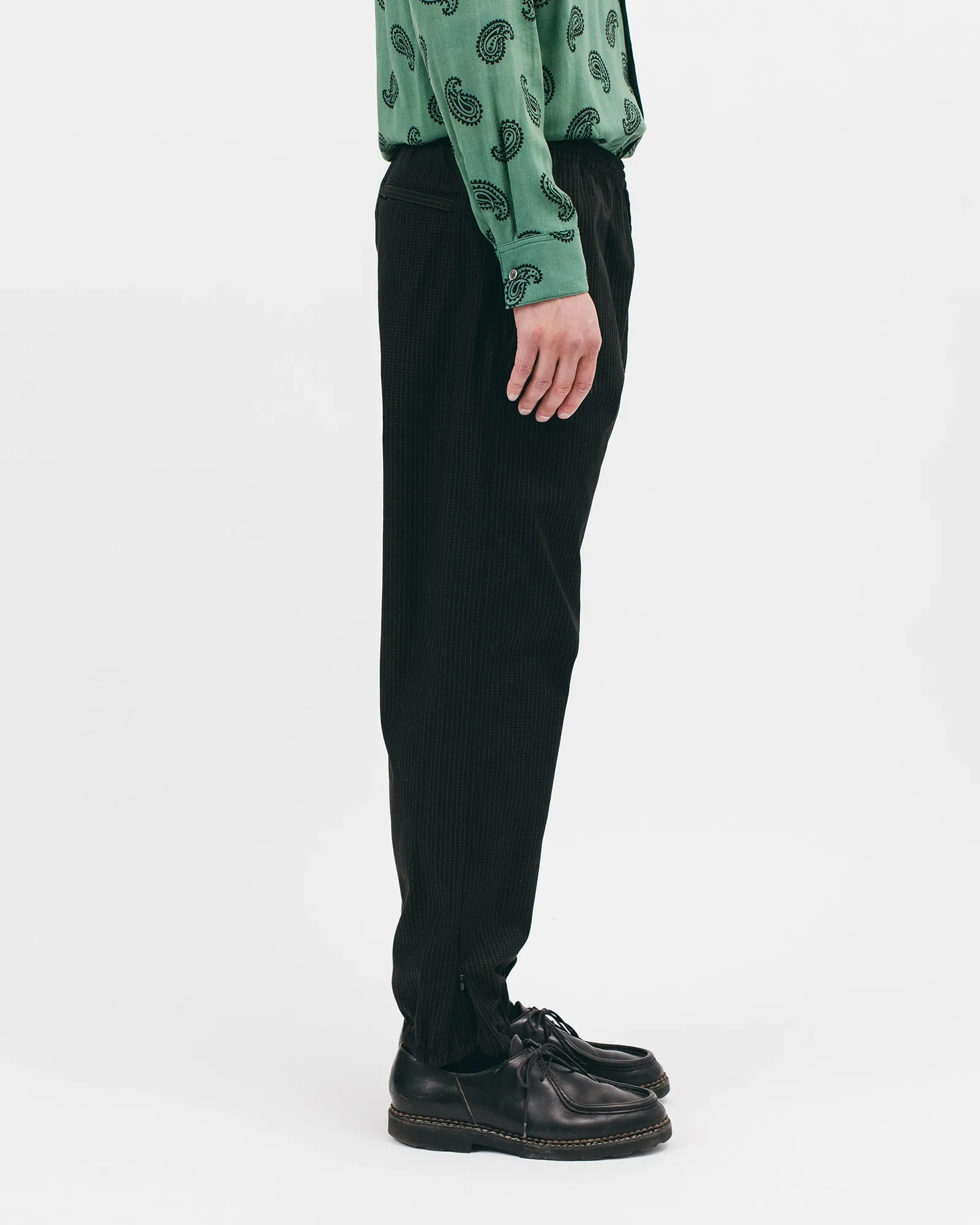 Elastic Track Trouser - Black Grid