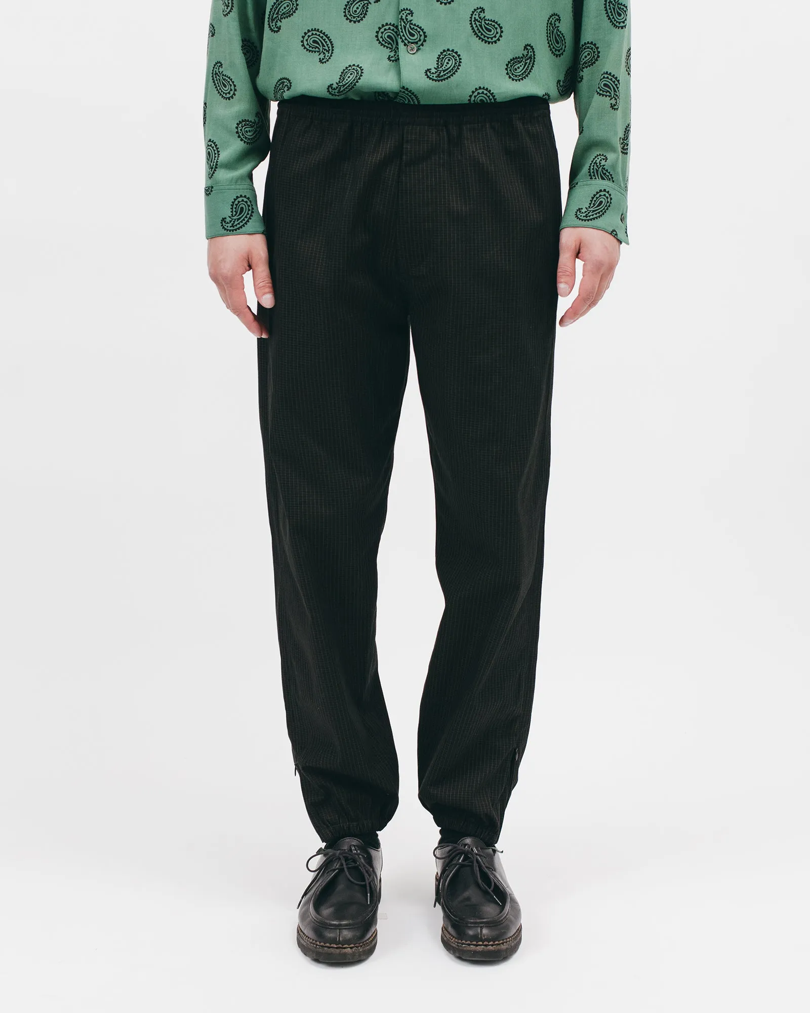 Elastic Track Trouser - Black Grid