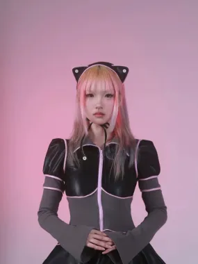 [Evil tooth]Mechanical Cat Ears Leather Headband